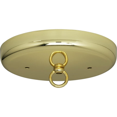 Satco 90-890 Contemporary Canopy Kit Brass Finish 5" Diameter 7/16" Center Hole 2-8/32 Bar Holes Includes Hardware 10lbs Max