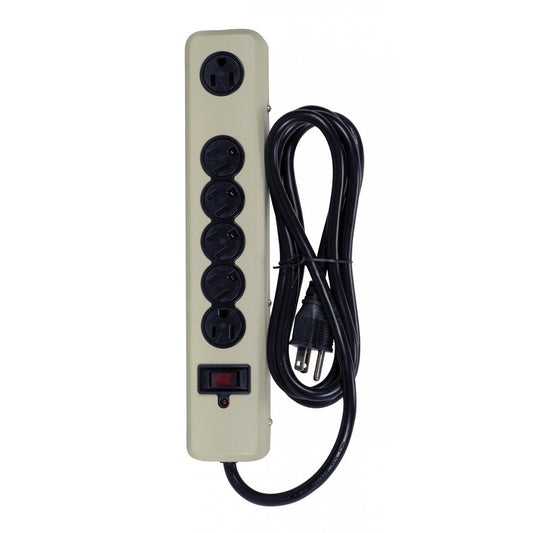 Satco 91-232 6 Outlet Surge Strip 6 Foot 14/3 SJT With Straight Plug 300 Joules 15A-120V 1875W