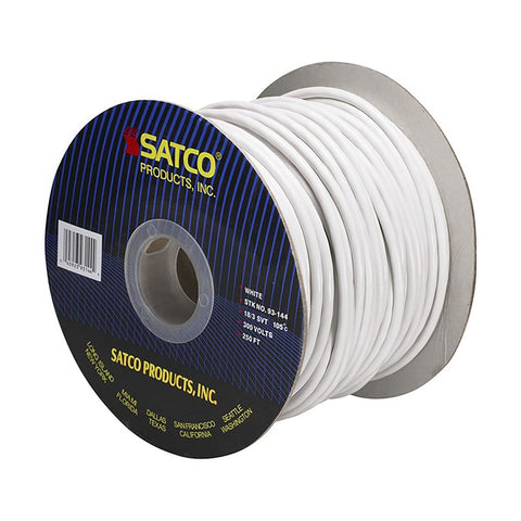 Satco 93-144 Pulley Bulk Wire 18/3 SVT 105C Pulley Cord 250 Foot/Spool White