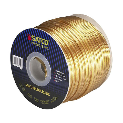 Satco 93-165 Lamp And Lighting Bulk Wire 16/2 SPT-2 105C 250 Foot/Spool Clear Gold