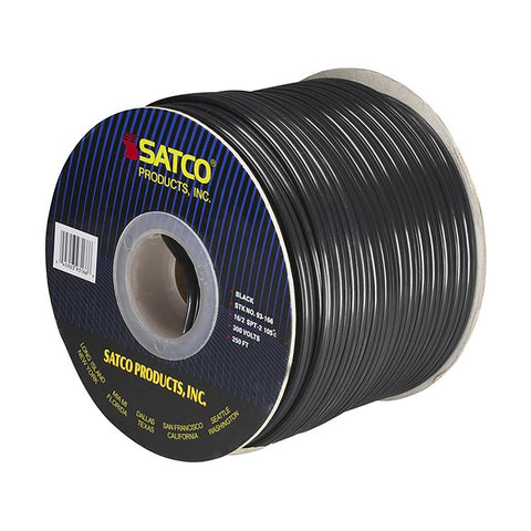 Satco 93-166 Lamp And Lighting Bulk Wire 16/2 SPT-2 105C 250 Foot/Spool Black