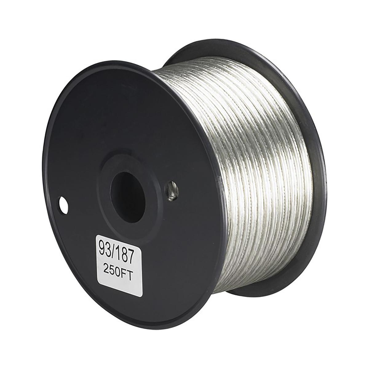 Satco 93-187 Lamp And Lighting Bulk Wire 20/2 SPT-1 105C 250 Foot/Spool Clear Silver