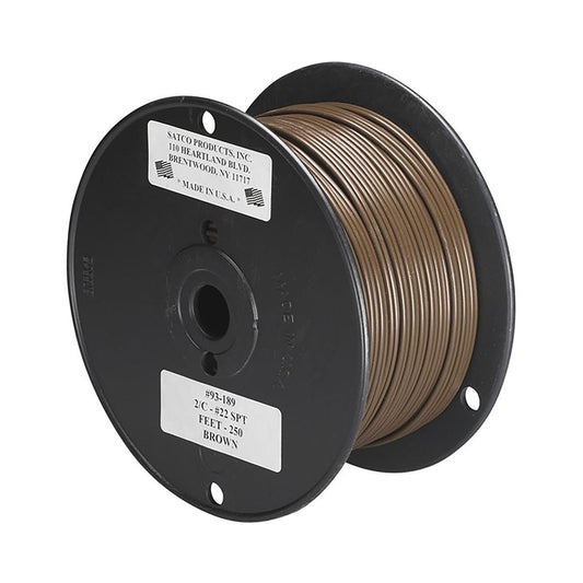 Satco 93-189 Lamp And Lighting Bulk Wire 22/2 SPT-1 105C 250 Foot/Spool Brown