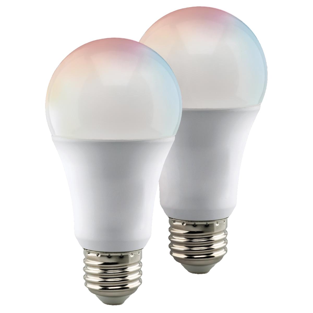 Satco S11275 10 Watt; A19 LED; RGB & Tunable White; Starfish IOT; 120 Volt; 800 Lumens; 2-Pack