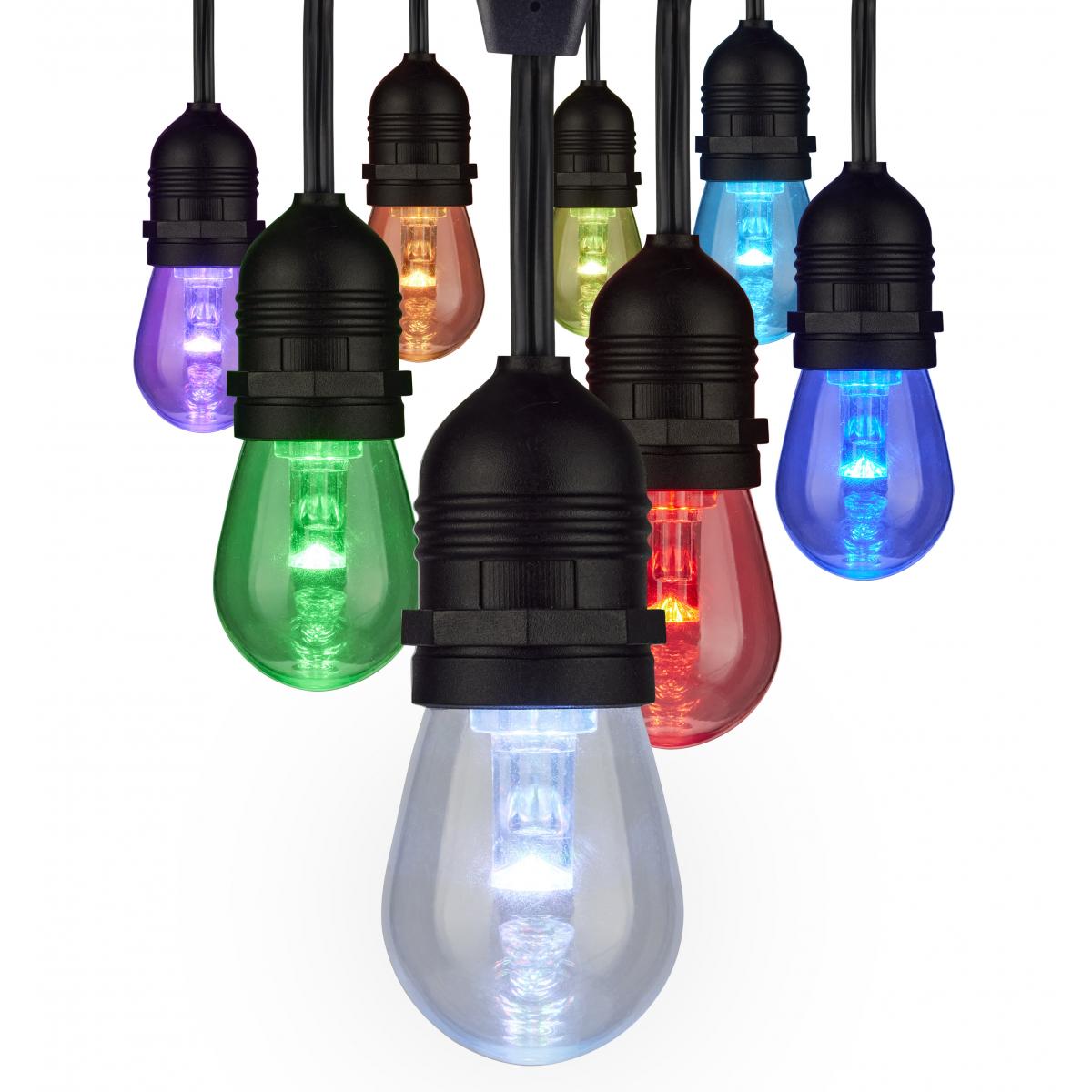 Satco S11290 24Ft; 12-S14 Lamp; LED String Light; Starfish IOT; RGBW