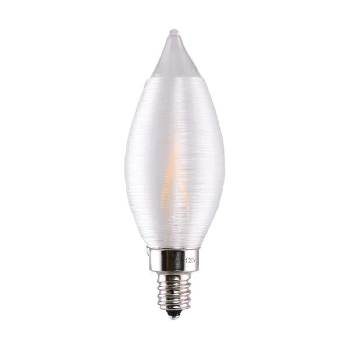 Satco S11306 4 Watt CA11 LED Satin Spun Clear Candelabra base 2700K 120 Volt Carded