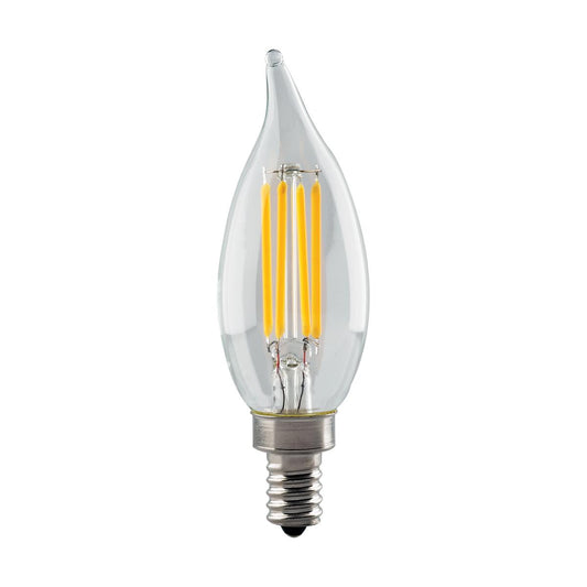 Replacement for Satco S11376 4.5 Watt CA11 LED Clear Candelabra base 3000K 360 Lumens 120 Volt - NOW S21297