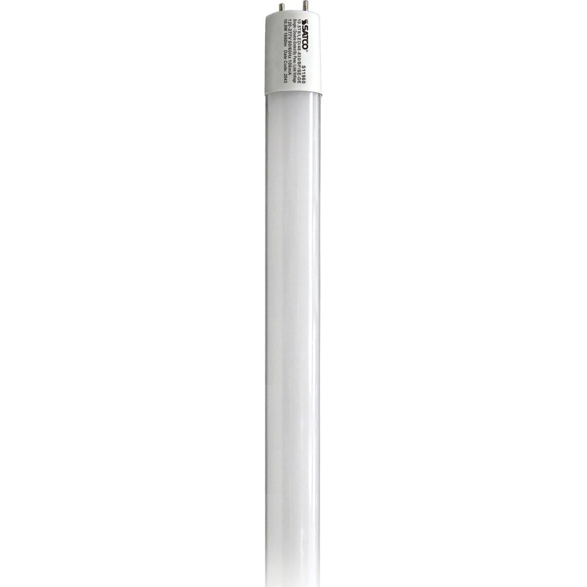 Satco S11960 10.5 Watt T8 LED 4Ft 3000K Medium Bi Pin base Type B Ballast Bypass Single or Double Ended Wiring