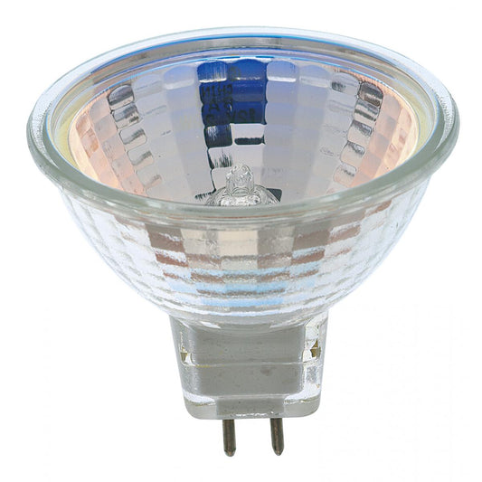 Satco S1957 20 Watt Halogen MR16 ESX 2000 Average rated hours Miniature 2 Pin Round base 12 Volt