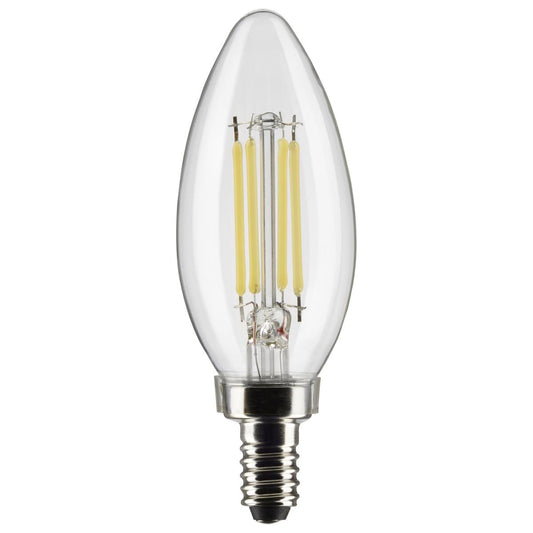 Satco S21274 5.5 Watt B11 LED; Clear; Candelabra base; 90 CRI; 3000K; 120 Volt