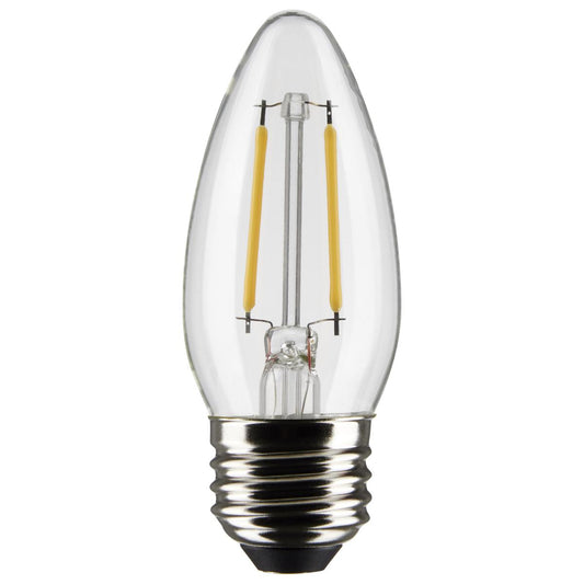 Satco S21282 3 Watt B11 LED; Clear; Medium base; 90 CRI; 2700K; 120 Volt