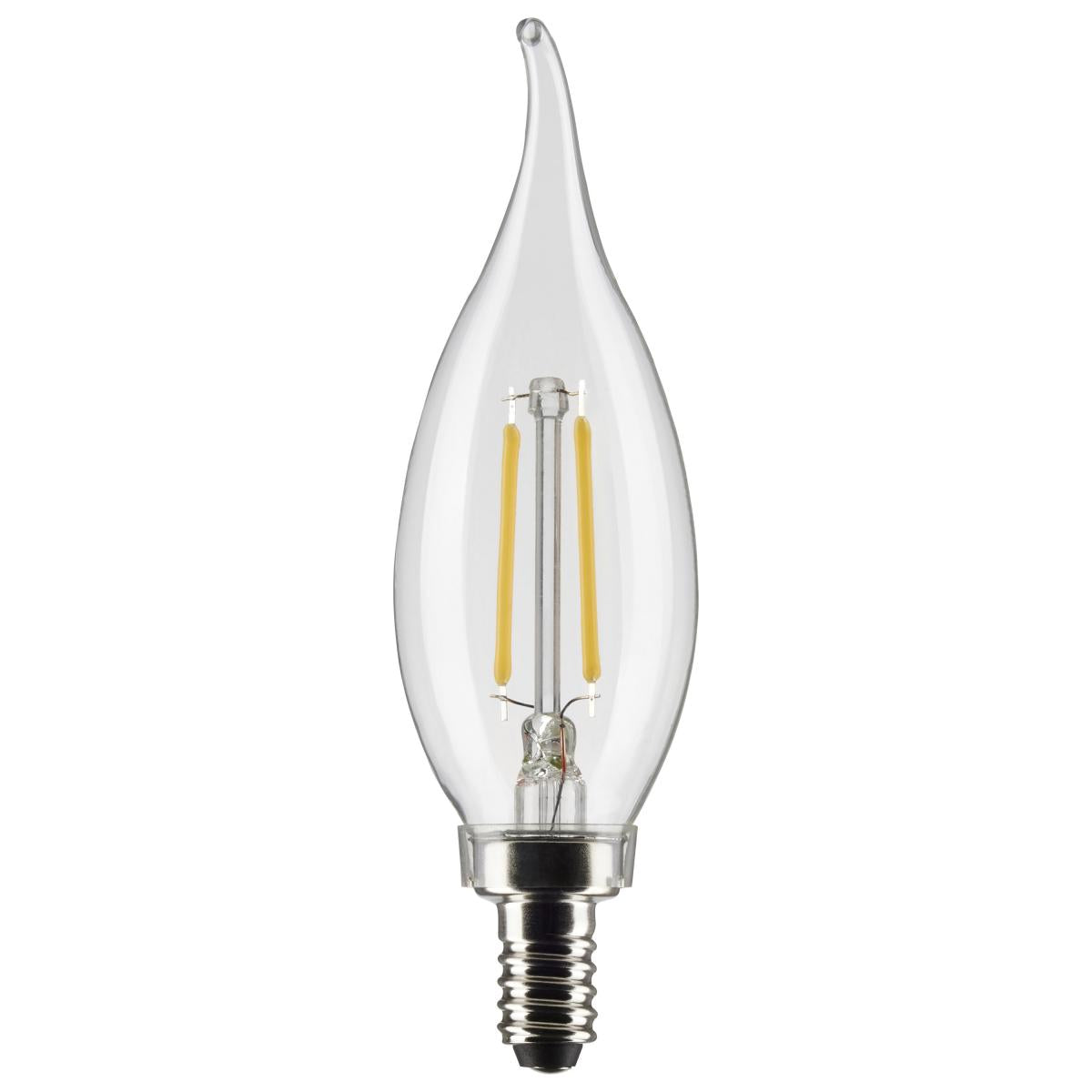 Satco S21294 3 Watt CA11 LED; Clear; Candelabra base; 90 CRI; 2700K; 120 Volt