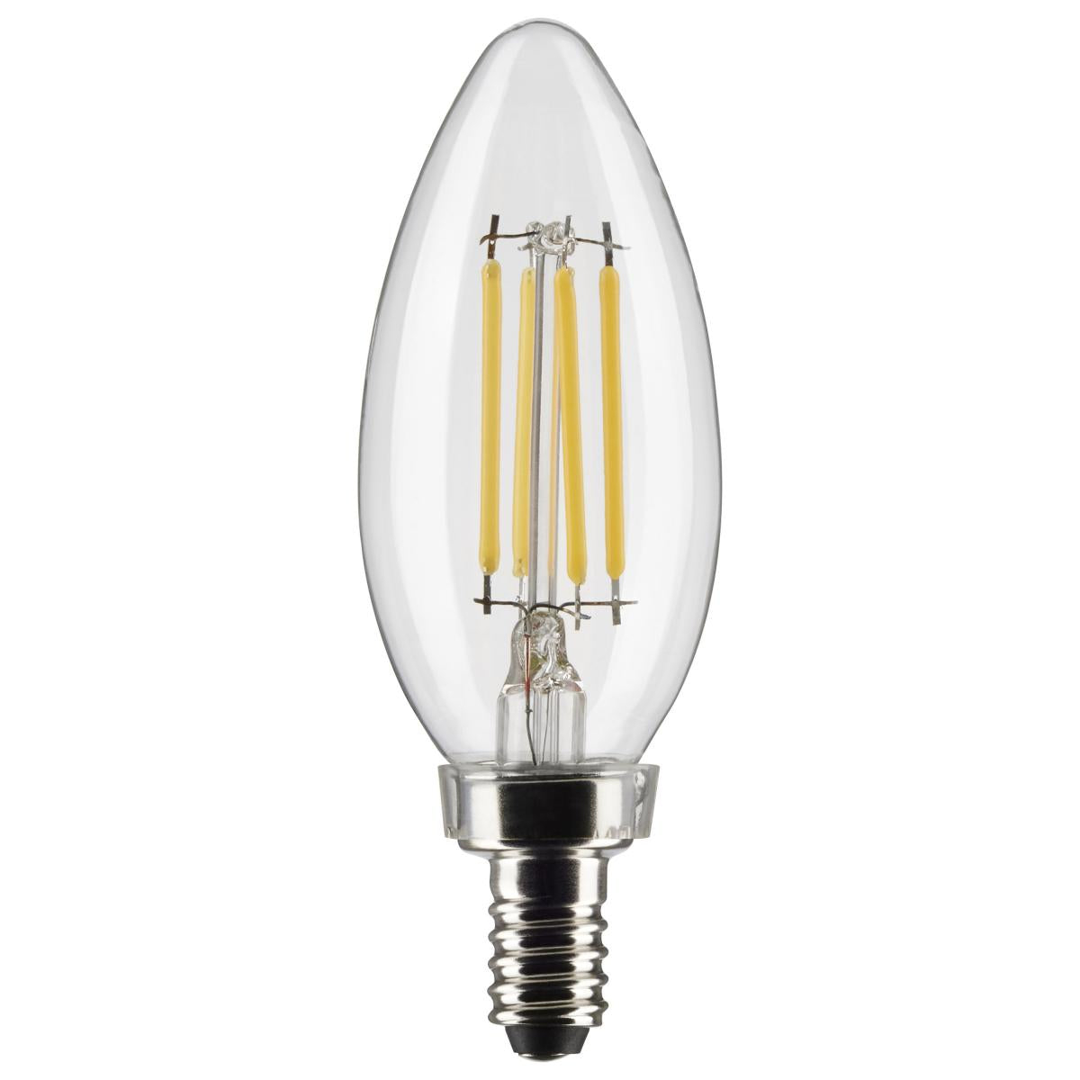 Satco S21366 4 Watt B11 LED; Clear; Candelabra base; 90 CRI; 2700K; 120 Volt; 3-Pack