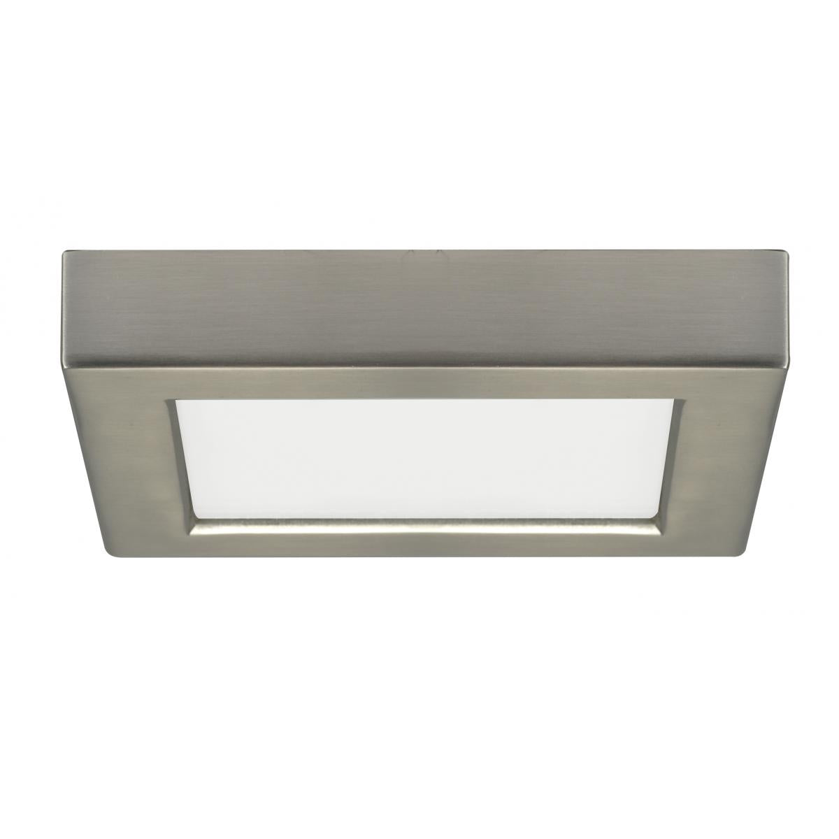 Satco S21503 10.5 watt 5.5" Flush Mount LED Fixture 3000K Square Shape Brushed Nickel Finish 120 volts