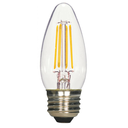 Replacement for Satco S21709 4.5 Watt B11 LED Clear Medium base 2700K 350 Lumens 120 Volt 3-Pack - NOW S21368