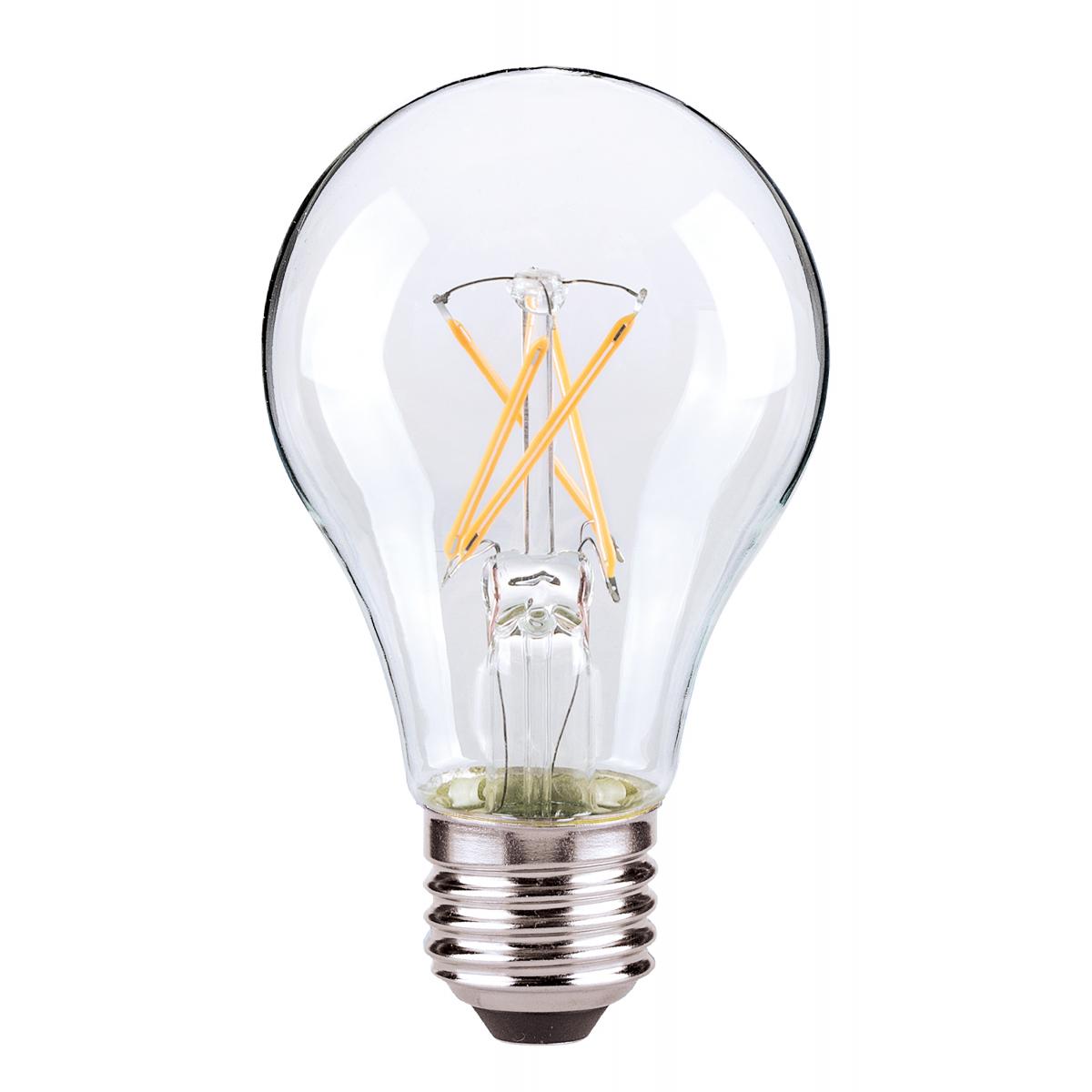 Replacement for Satco S21713 7.5 Watt A19 LED Clear 2700K Medium base 120 Volt 4-Pack - NOW S12462
