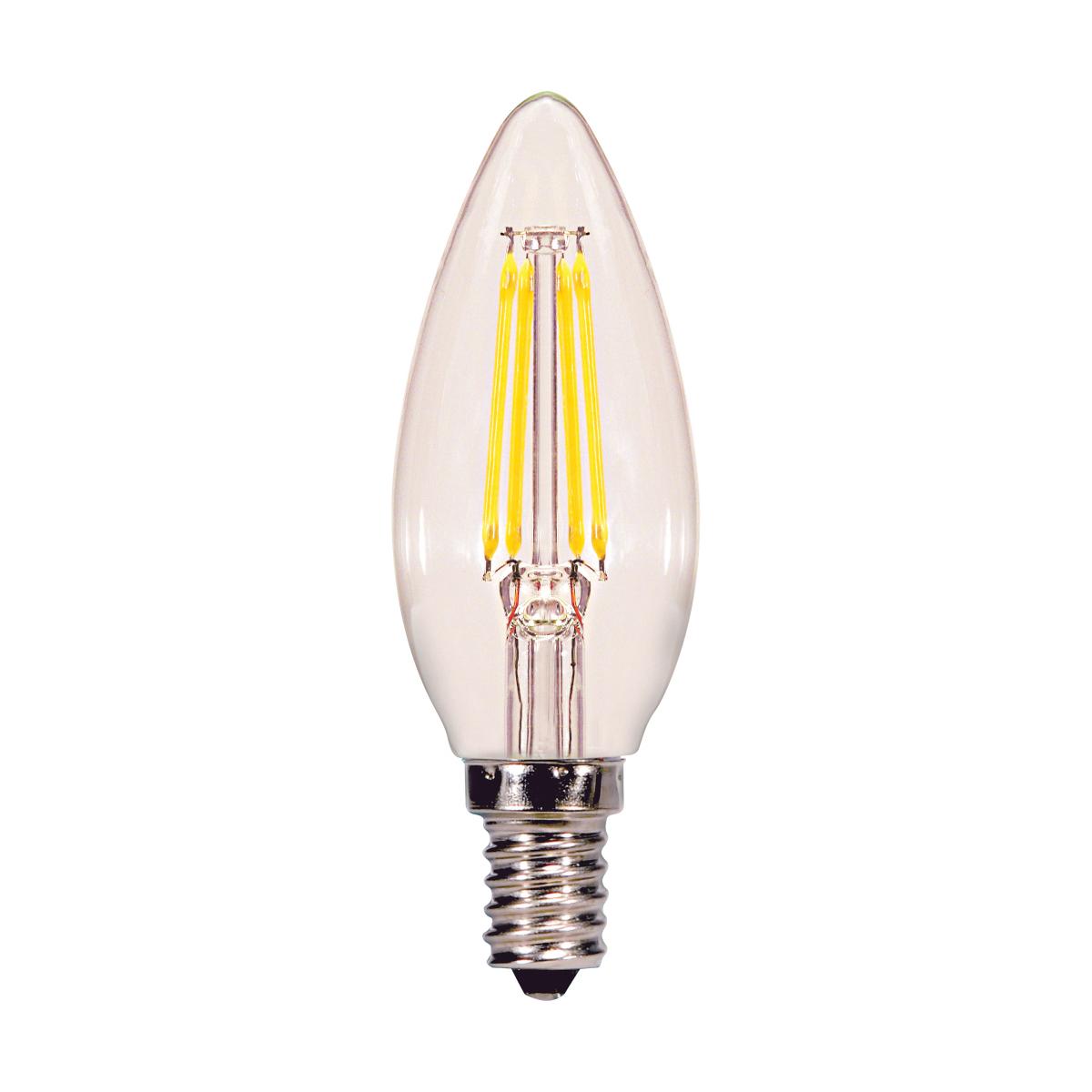 Satco S21728 4.5 Watt B11 LED Clear Candelabra base 5000K 120 Volt 2-Card