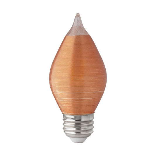 Satco S23412 4 Watt C15 LED Satin Spun Amber Medium base 2100K 240 Lumens 120 Volt