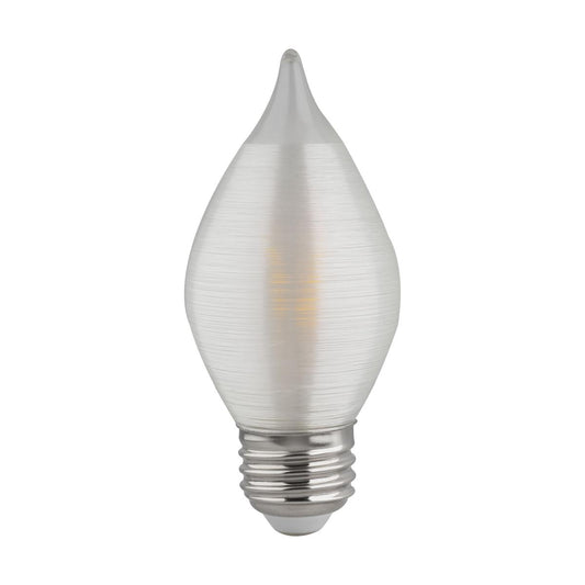 Satco S23413 4 Watt C15 LED Satin Spun Clear Medium base 2700K 300 Lumens 120 Volt