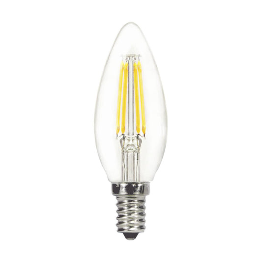 Replacement for Satco S29890 4 Watt B11 LED Clear Candelabra base 3000K 350 Lumens 120 Volt - NOW S21265