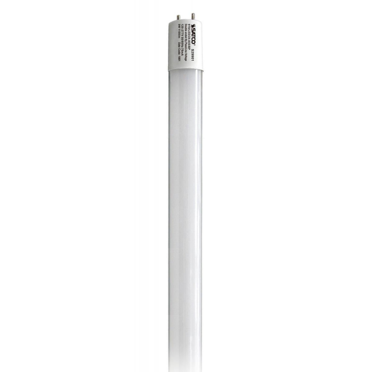 Replacement for Satco S29901 9W T8 LED 3500K Medium Bi Pin base 1100 Lumens Type B Ballast Bypass