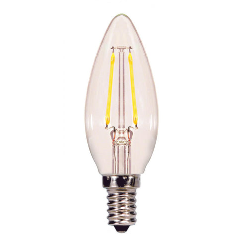 Replacement for Satco S29920 2.5 Watt B11 LED Clear Candelabra base 2700K 200 Lumens 120 Volt - NOW S21262
