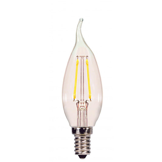 Replacement for Satco S29921 2.5 Watt CA11 LED Clear Candelabra base 2700K 200 Lumens 120 Volt - NOW S21294
