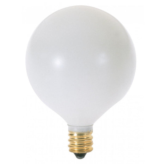 Replacement for Satco S3754 40 Watt G16 1/2 Satin White Incandescent E12 Candelabra base 120 Volt 2-Card - NOW LED S21812