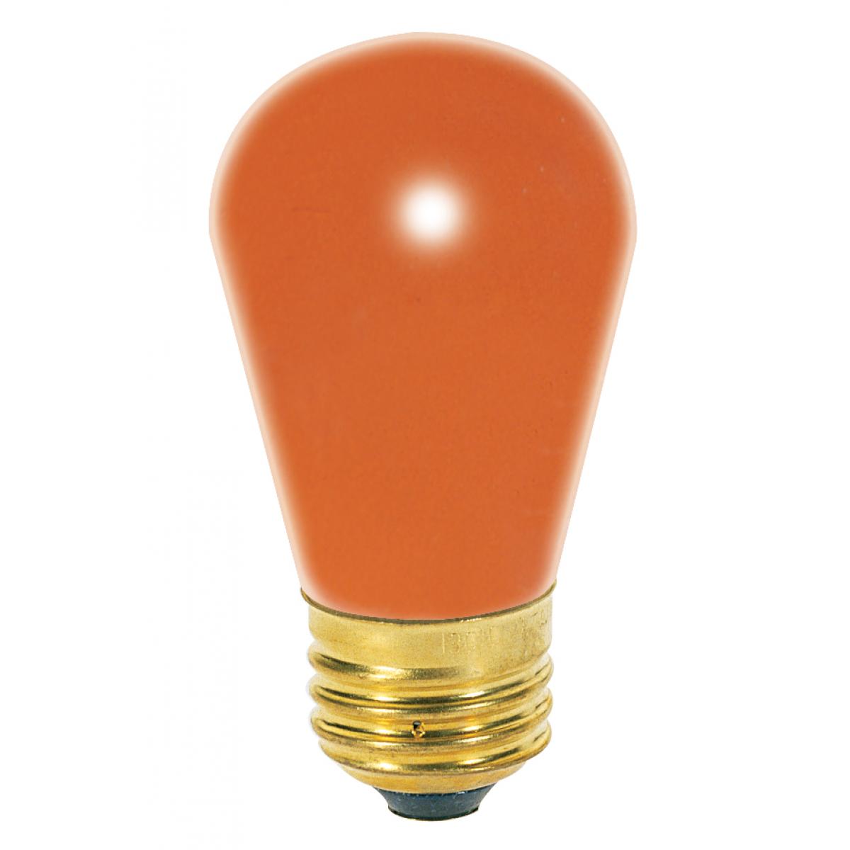Satco S3964 11S14 Orange Incandescent Light Bulb