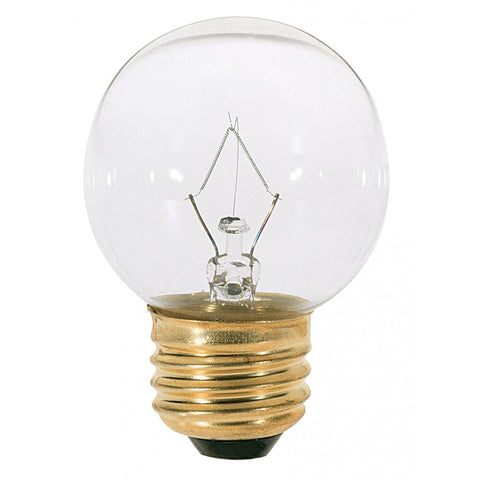 Satco S4538 25 Watt G16 1/2 Incandescent Clear 1500 Average rated hours 220 Lumens Medium base 120 Volt Carded
