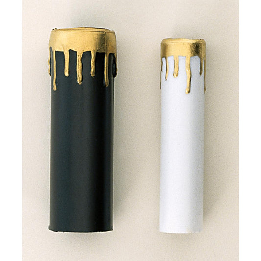 Satco S70-372 2 Candle Covers White With Gold Drip 4" Height