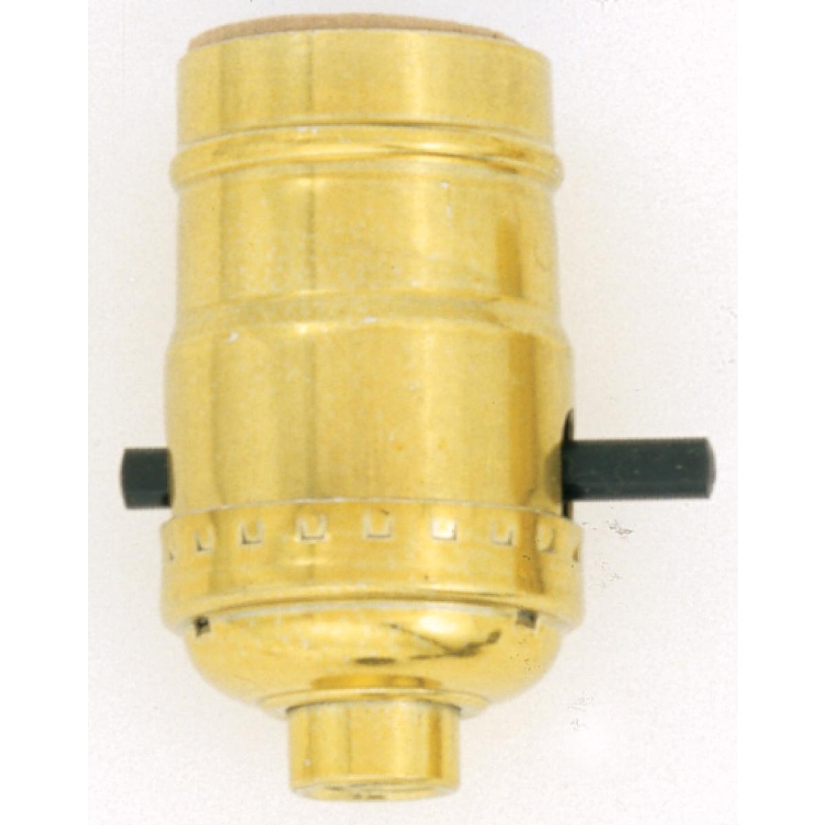 Satco S70-410 Standard Socket With Push-Thru Switch Brite Gilt Finish Carded