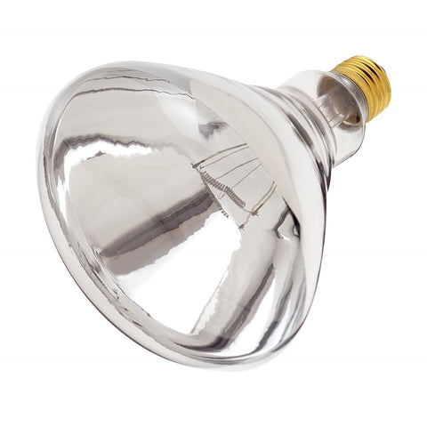 Satco S7012 375BR40/1 375 Watt BR40 Incandescent Clear Heat 5000 Average rated hours Medium base 120 Volt Shatter Proof