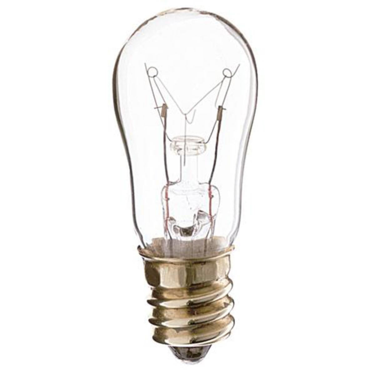 Satco S7812 12S6/250V 12 Watt S6 Incandescent Clear 1500 Average rated hours 30 Lumens Candelabra base 250 Volt