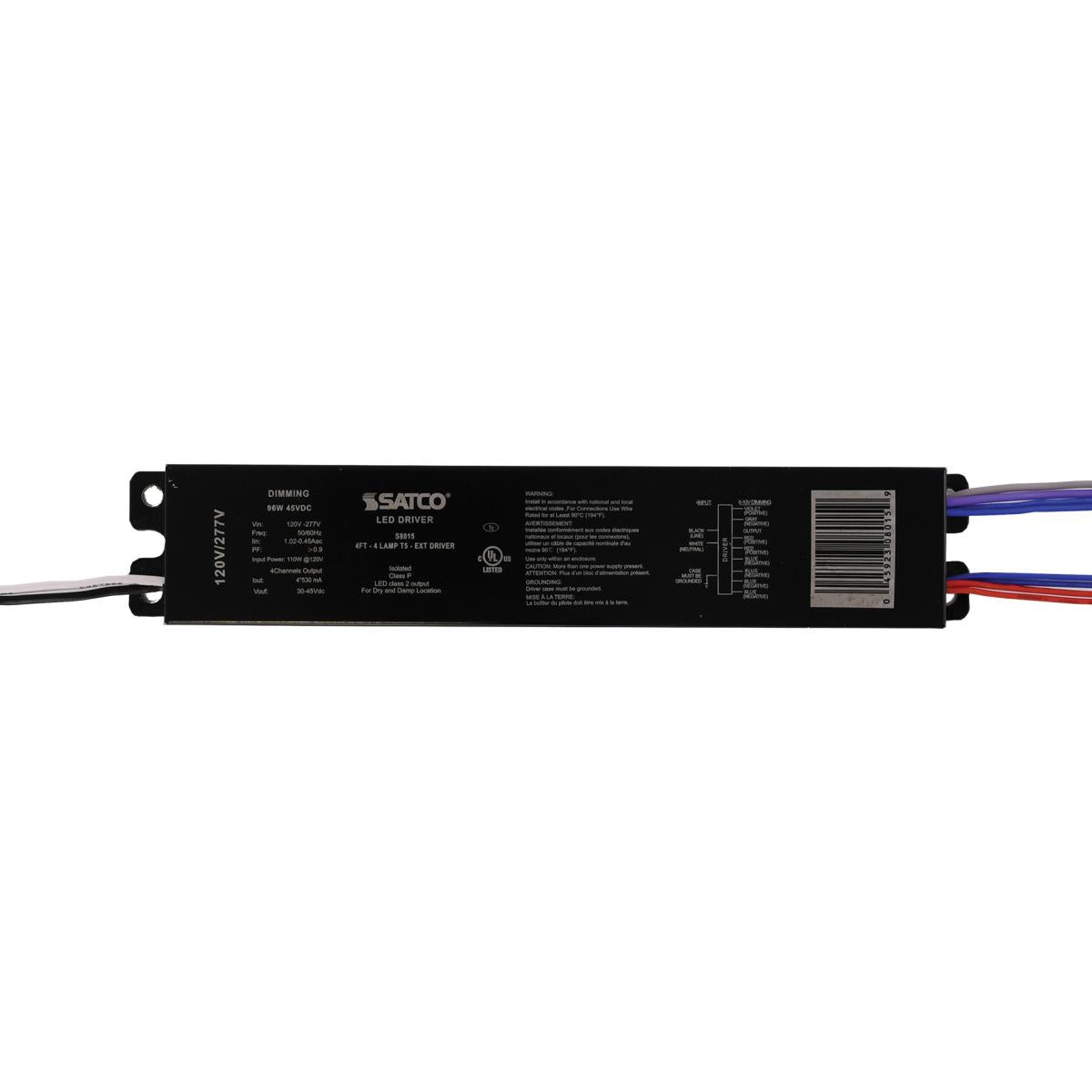 Satco S8015 External Driver for 4 - 4FT T5 Lamps