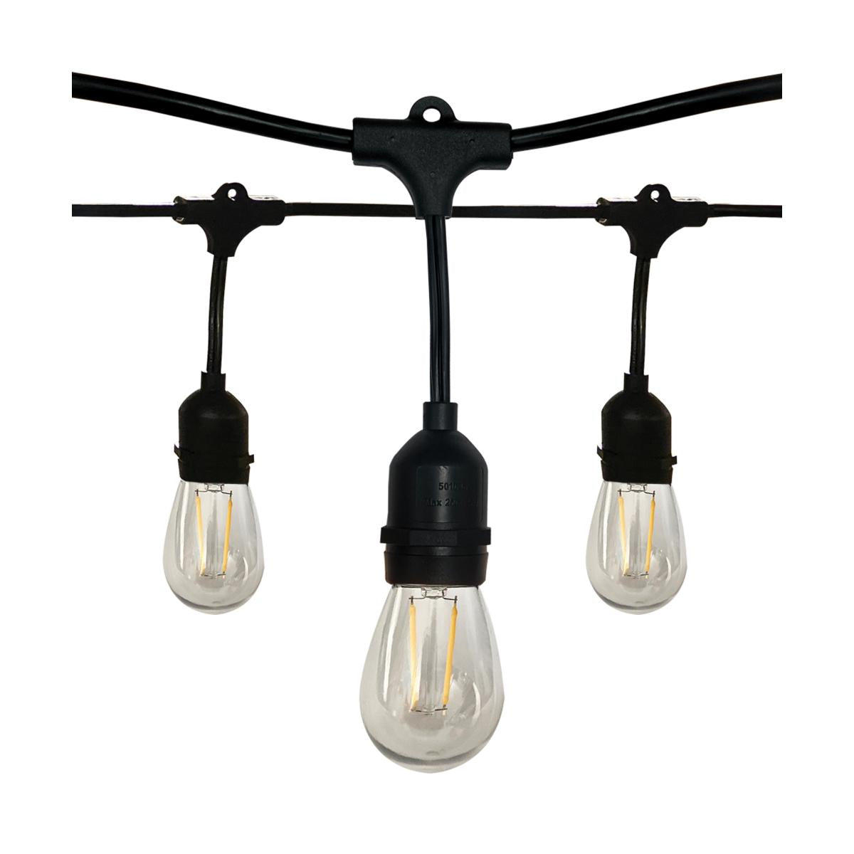 Satco S8020 24FT LED String Light Includes 12-Light Filament LED bulbs With Plug