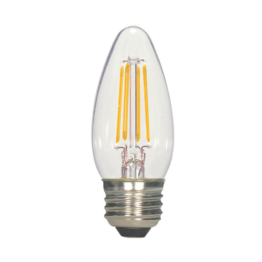 Replacement for Satco S8609 4.5W ETC/LED/27K/120V 4.5 Watt C11 LED Clear Medium base 2700K 470 Lumens 120 Volt Carded
