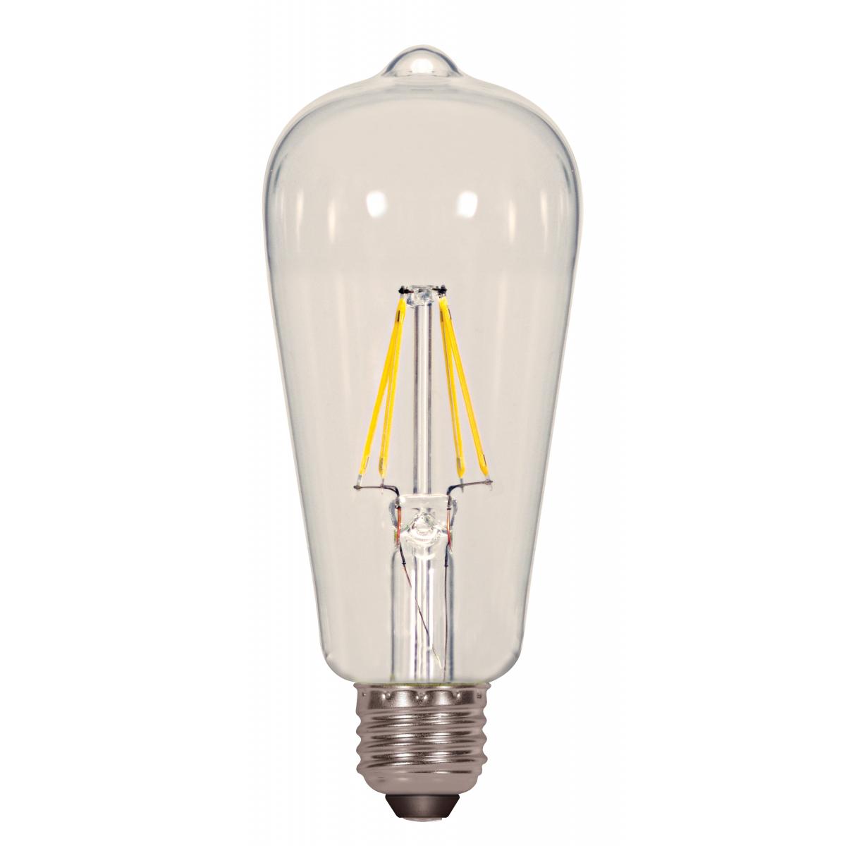 Replacement for Satco S8611 6.5ST19/CL/LED/E26/27K 6.5 Watt ST19 LED Clear Medium base 2700K 120 Volt - NOW S21870