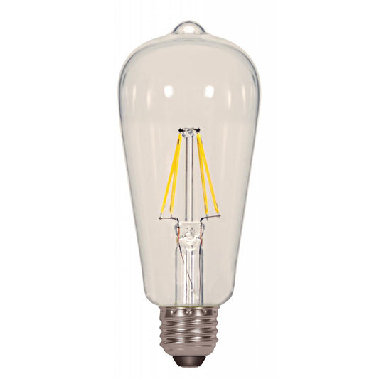 Replacement for Satco S8611 6.5ST19/CL/LED/E26/27K 6.5 Watt ST19 LED Clear Medium base 2700K 120 Volt - NOW S21870