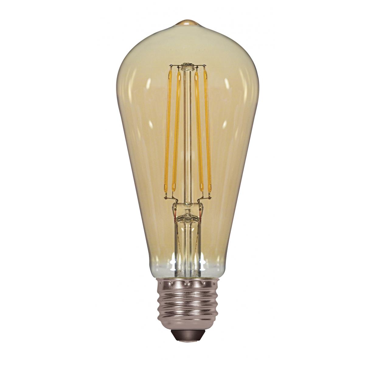 Satco S8612 4.5ST19/AMB/LED/E26/20K 4.5 Watt ST19 LED Amber Medium base 2000K 380 Lumens 120 Volt Carded