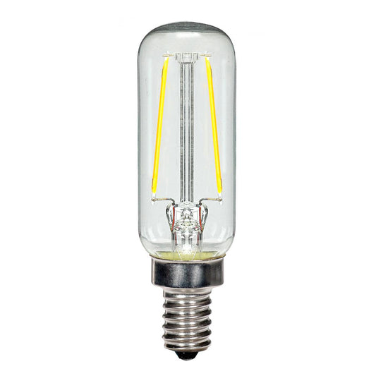 Replacement for Satco S9872 2.5T6/LED/CL/27K/E12/120V 2.5 Watt T6 LED Clear E12 Candelabra base 2700K 120 Volt - NOW S21340