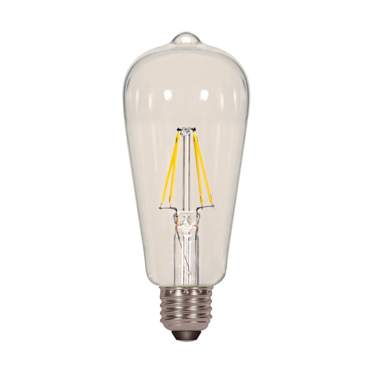 Replacement for Satco S9895 7ST19/CL/LED/E26/30K/120V 6.5 Watt ST19 LED Clear Medium base 3000K 120 Volt - NOW S21361