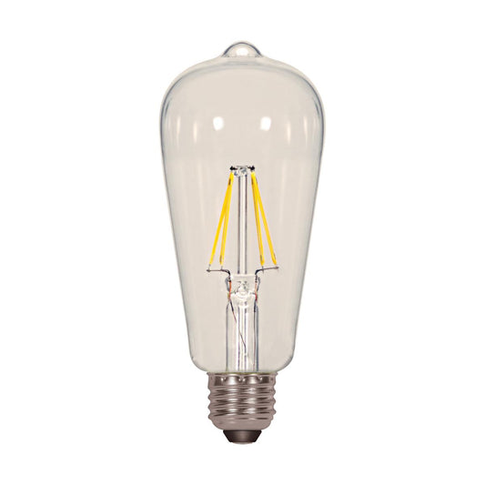 Replacement for Satco S9895 7ST19/CL/LED/E26/30K/120V 6.5 Watt ST19 LED Clear Medium base 3000K 120 Volt - NOW S21361
