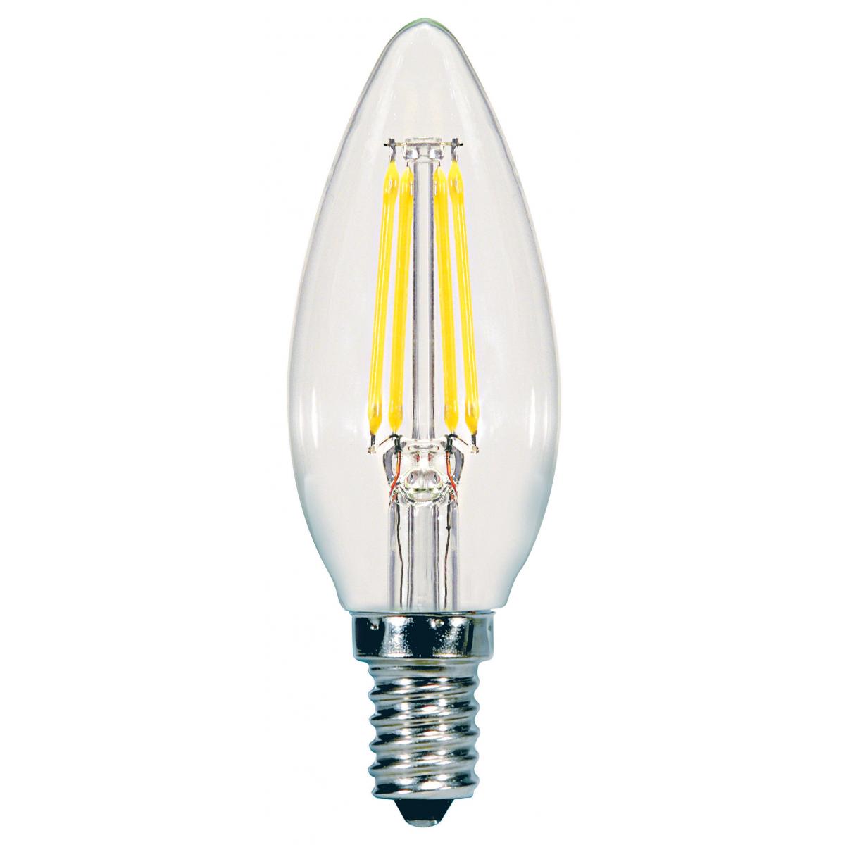 Replacement for Satco S9961 5.5W CTC/LED/30K/CL/120V 5.5 Watt B11 LED Clear E12 Candelabra base 3000K 120 Volt - NOW S21274