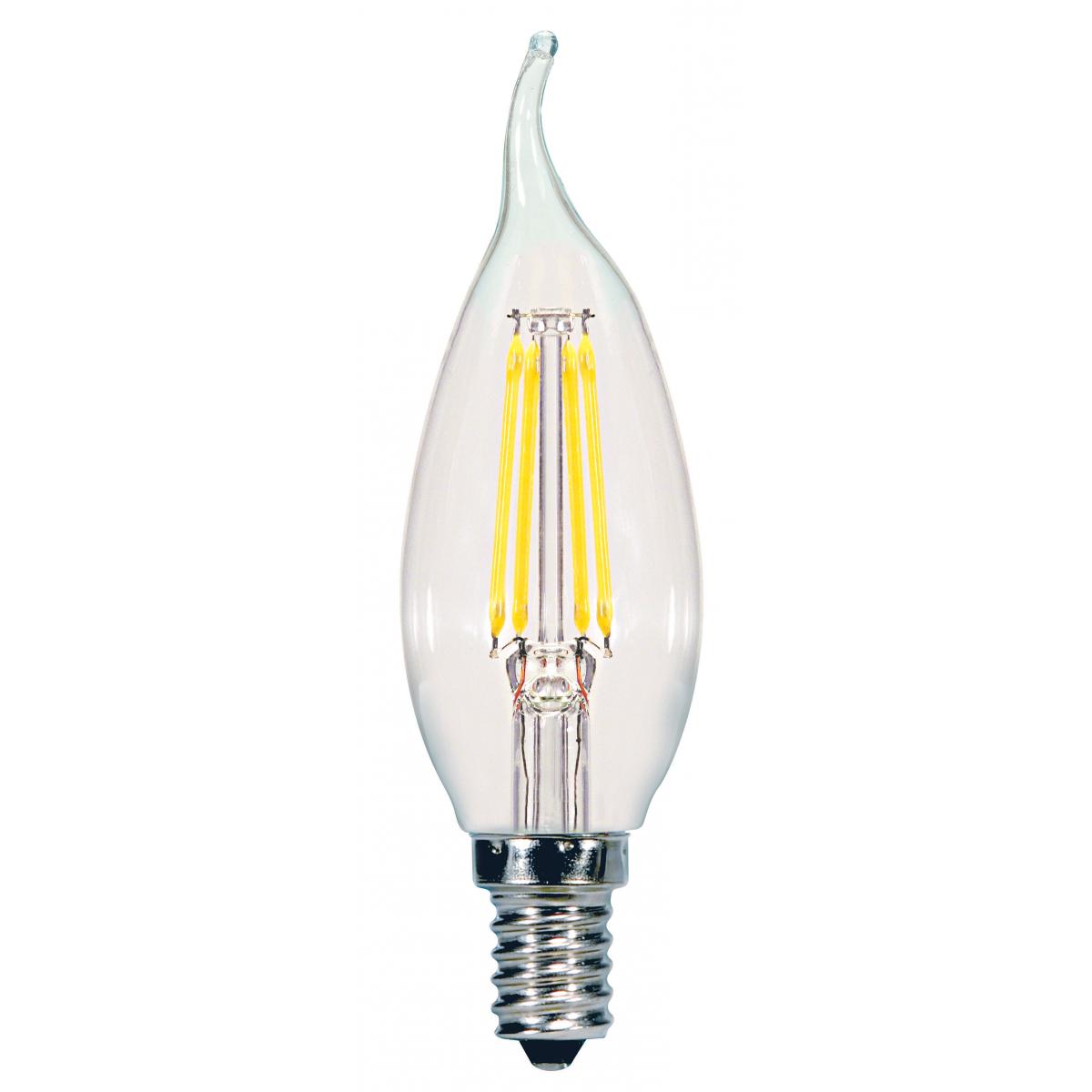 Satco S9962 5.5W CFC/LED/27K/CL/120V 5.5 Watt CA11 LED Clear Candelabra base 2700K 500 Lumens 120 Volt - NOW S21304