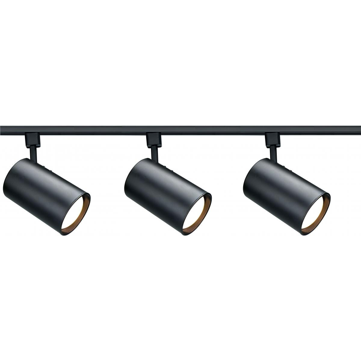 Satco TK319 3 Light - R30 - Straight Cylinder Track Kit - 4 foot Track - Black