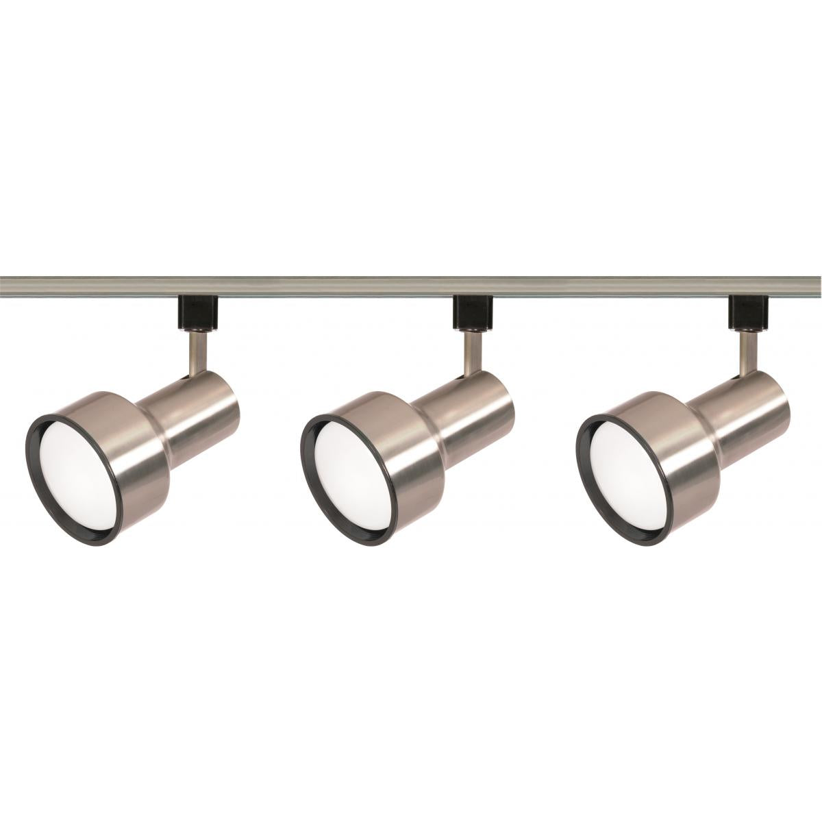 Satco TK340 3 Light - R30 - Step Cylinder Track Kit - 4 foot Track - Brushed Nickel