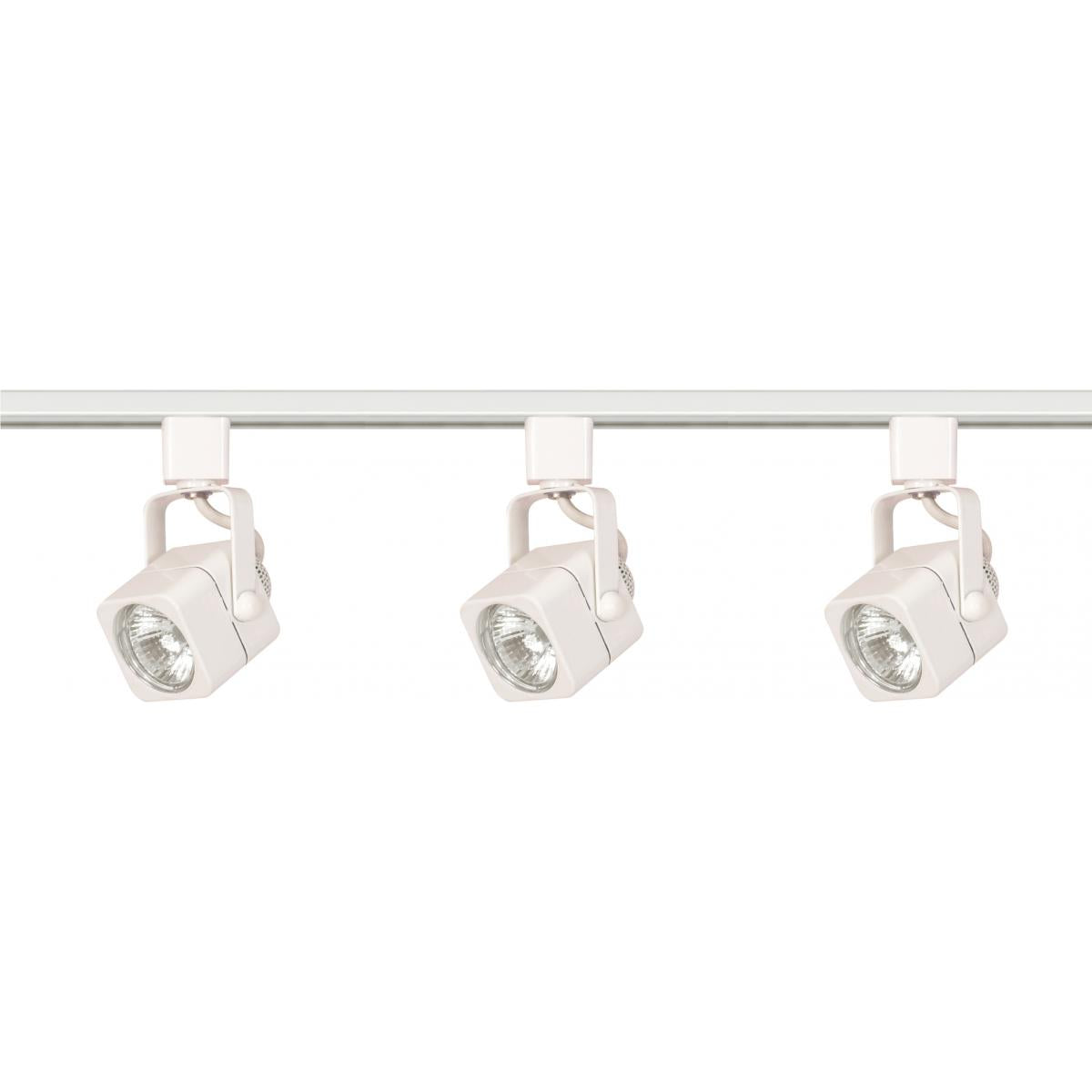 Satco TK345 3 Light - MR16 - Square Track Kit - 4 foot Track - Line Voltage - White
