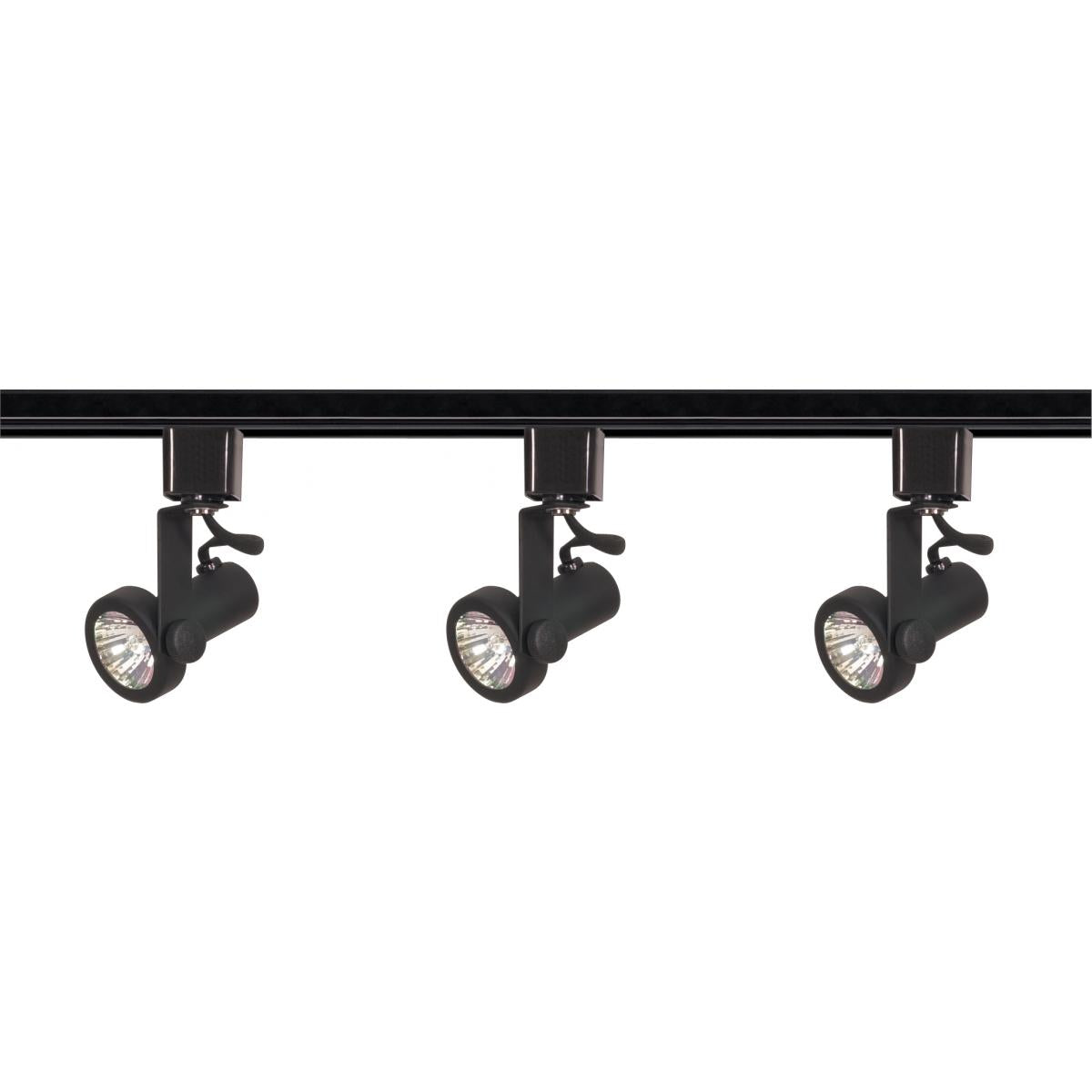 Satco TK352 3 Light - MR16 - Gimbal Ring Track Kit - 4 foot Track - Line Voltage - Black