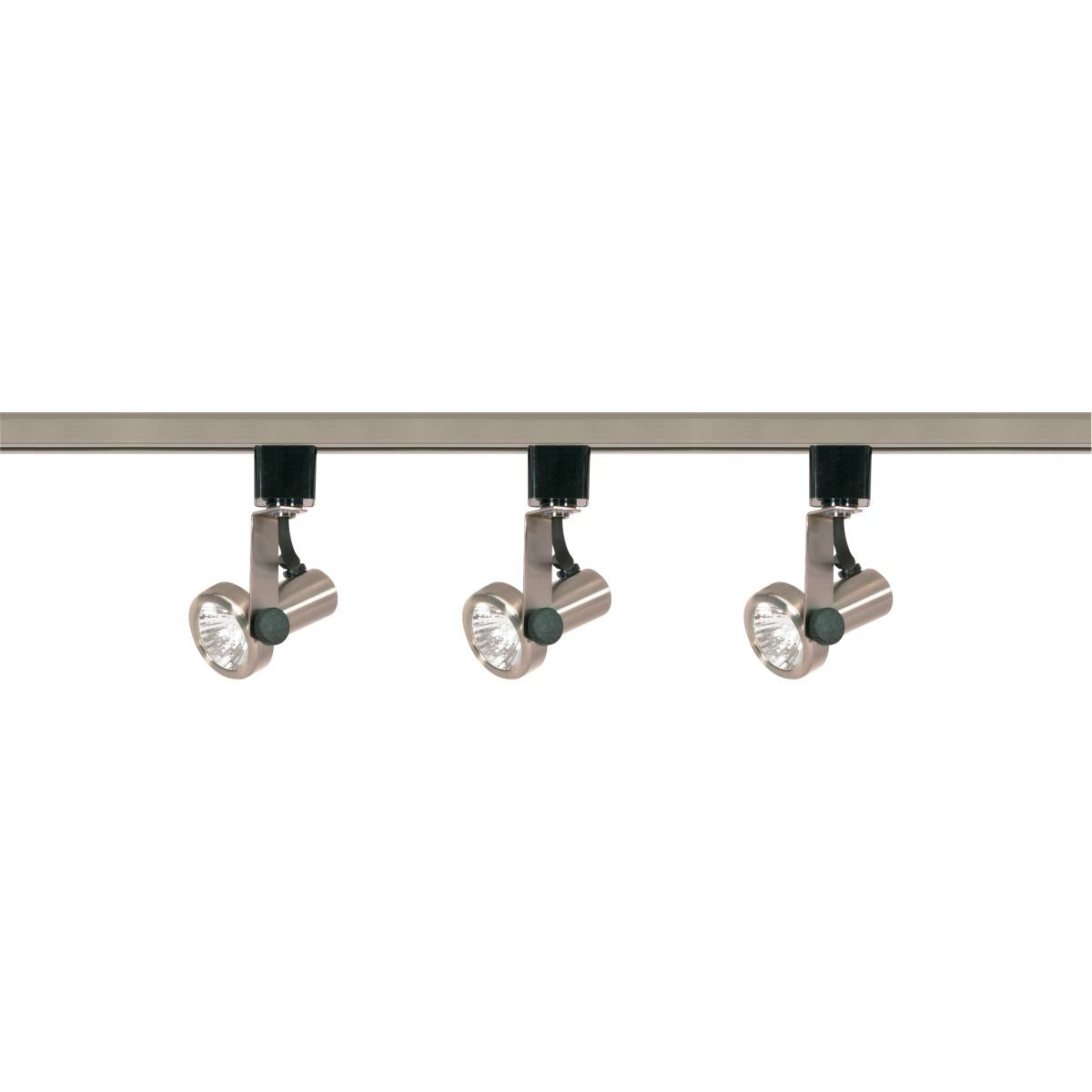 Satco TK353 3 Light - MR16 - Gimbal Ring Track Kit - 4 foot Track - Line Voltage - Brushed Nickel